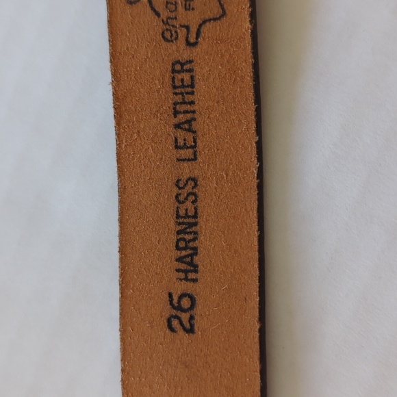 Vintage Chaucer Harness Leather Belt w/Western Buckle 26 Brown - Picture 3 of 16